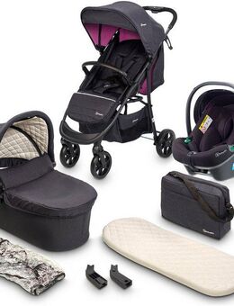 BabyGo Kombi-Kinderwagen Style - 3in1, (Set), inkl. Babyschale mit Adaptern u. Wickeltasche