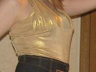 Goldfarbenes Partytop, Top mit Halsband, Gr. XS - Düsseldorf