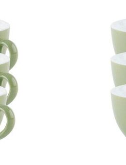 APS Cappuccinotasse 6er Set Cappuccino Tassen -SNUG-, Porzellan, für Heißgetränke aller Art geeignet