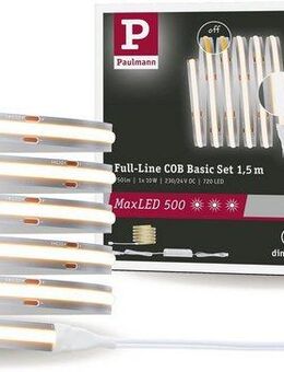 Paulmann LED-Streifen MaxLED 500 Full-Line COB Basisset 1,5m, warmweiß10W 750lm 480LED 2700K, 1-flammig, Basisset