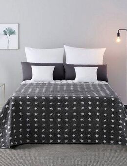 my home Tagesdecke Yolanda gesteppte Tagesdecke, für Kinder und Erwachsene, in Wendeoptik, Baumwollmischung, mit leichter Füllung, Sterne