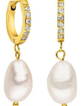 Purelei Paar Creolen Schmuck Geschenk Malahi Ohrringe, 2024-Earring-Malahi, Made in Germany - mit Zirkonia (synth) - mit Süßwasserzuchtperle