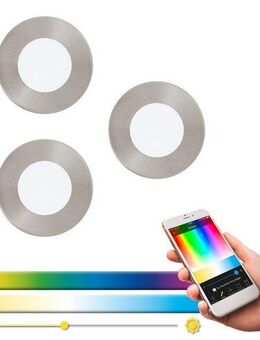 EGLO Einbauleuchte FUEVA-C, Dimmfunktion, Memoryfunktion, mehrere Helligkeitsstufen, LED fest integriert, Kaltweiß, Neutralweiß, Tageslichtweiß, Warmweiß, EGLO CONNECT, Steuerung über APP + Fernbedienung, BLE, CCT, RGB