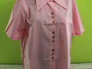 Box#48 elegante Bluse L 44 Hemdbluse kurzarm rosa bestickt Damen Damenbluse - Mühlberg (Elbe)