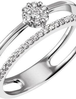 Firetti Fingerring Schmuck Geschenk Silber 925 Silberring Ring mehrreihig, mit Zirkonia (synth)