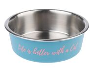 TIAKI Edelstahlnapf "Better With A Cat" - 850 ml, Ø 17,2 cm