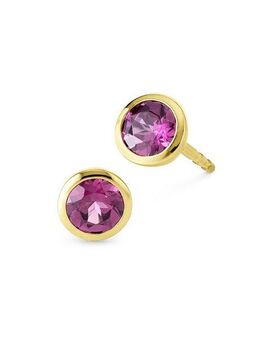 Orolino Paar Ohrstecker Gold 585 mit 2x Pink Rhodolith