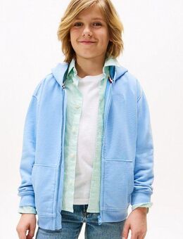 Tommy Hilfiger Kapuzensweatjacke TONAL FLAG EMB ZIP HOODIE für Kinder bis 16 Jahre, mit Kapuze