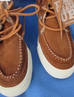 NEU mit allen ETIKETTEN * Robin Hood * Fransen * Echt Leder * Winter * Teddy * Futter * Shearling * Basket * Freizeit * Chucks * Mokkasin * Schuhe "Converse All Star" Gr. 36½ * 36,5- 37 * 3½ * 3,5* caramèl- braun * Rar * - Riedlingen