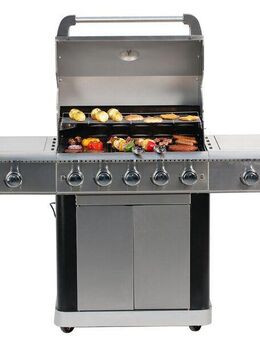 Gasgrill 5 2 BBQ GRILLWAGEN Edelstahl Brenner mit 2 Seitenkocher Set253232 - Wuppertal