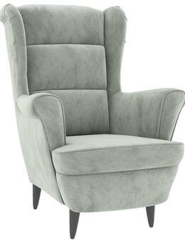 Bequemer Fernsehe Sessel Hellgrau Samt - Aachen