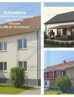 Neubau einer Stadtvilla oder Sanierung einer Doppelhaushälfte mit 1.109 m² Garten in Schöngleina - Schöngleina