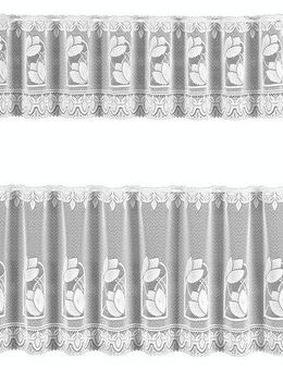 Weckbrodt Scheibengardine Aachen, Stangendurchzug (2 St), halbtransparent, Jacquard, Bistro, Jacquard, halbtransparent, 2teiliges Set, Gardine, Store