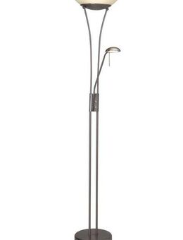 Brilliant LED Deckenfluter Finn, Lesearm, LED fest integriert, Lesearm, H 179 cm, dimmbar, 2500 lm, warmweiß, Metall/Glas, eisen/weiß