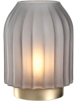 LEONARDO LED Dekolicht Silenzio, aus grauem Glas mit goldenem Sockel