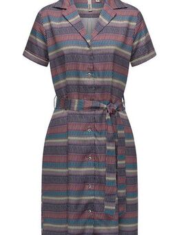 Ragwear Sommerkleid Sawira Gemustertes Midikleid mit Knopfleiste