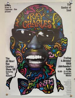 Ray Charles original Konzert Plakat Frankfurt 1968 Günther Kieser - Köln
