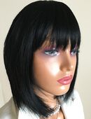 Schwarze Bob Perücke | mit Pony | natürliche Optik | NEU in 10178