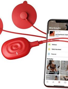 Therabody TENS-EMS-Gerät PowerDot UNO RED 2.0 Muskelstimulator, bis zu 20 Stunden Akkulaufzeit, Schmerzlinderung, Muskelaufbau, Muskelerholung