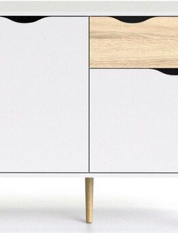 andas Sideboard Oslo Aufbewahrung, Schubladenschrank, Kommode mit 2 Türen, 1 Schublade, Breite 99 cm, Höhe 81 cm