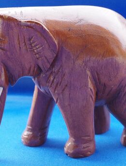 Holzelefant braun, L 12 cm, B 7 cm, H 11 cm - Jena