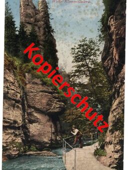 Alte Ansichtskarte „Sächs. Böhm. Schweiz, Wilde Klamm-Galerie“, ungelaufen - Landsberg