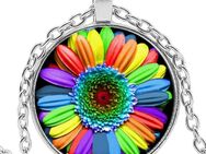 Halskette Glas Anhänger Blumen Regenbogen Modeschmuck 9,90* - Villingen-Schwenningen