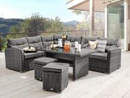 Destiny Gartenlounge-Set SANTA PONSA, (20-tlg., 2x Schenkel, 2x Hocker, 1x Tisch, inkl. Auflagen), Aluminium, Polyrattan