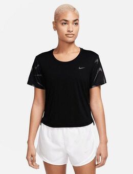 Nike Laufshirt SWOOSH DRI-FIT WOMEN'S PRINTED SHORT-SLEEVE CROP TOP