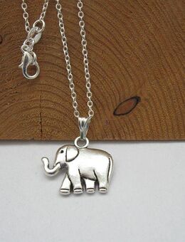 ☝️☝️☝️ Halskette, 925 Silber plat. + Anhänger Elefant in 3D, NEU ⭐⭐⭐⭐⭐ - Gersthofen