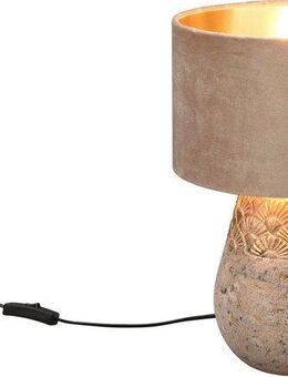 Reality Leuchten Schreibtischlampe Kiran, Ein-/Ausschalter, ohne Leuchtmittel, warmweiß - kaltweiß, Keramik Tischleuchte mit Samtschirm Schnurschalter exkl 1xE27 max 60W