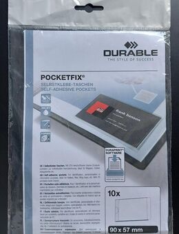 10 DURABLE Pocketfix Selbstklebe-Taschen 90 x 57 mm - NEU/OVP - Hamburg Hamburg-Nord