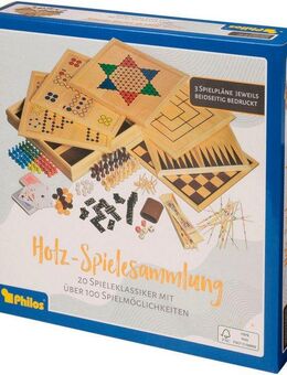 Philos Spiel Spielesammlung Holz, Gesellschaftsspiel, Made in Germany