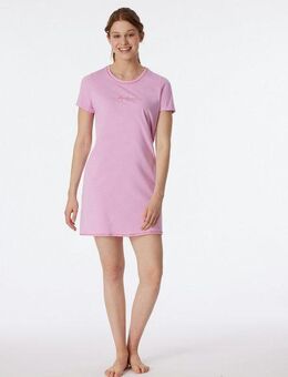 Schiesser Nachthemd Casual Essentials mit Statement-Print, Baumwolle, kurzärmelig, Rundhalsausschnitt