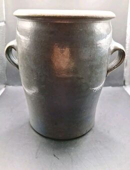 Keramik Topf hoch 14,5cm Öffnung ca. 10cm grau Deko Blumentopf - Essen