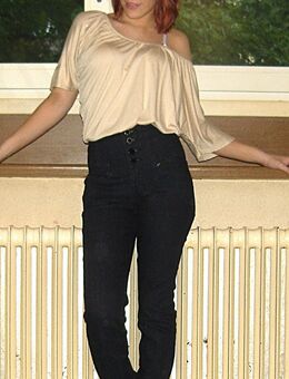 Enge Corsagenjeans, Röhrenjeans, Highwaiste Jeans, Hoher Bund, dunkelblau, Gr. 34 - Düsseldorf