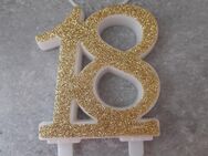Kerze "18" mit goldenem Glitzer (2x) vorhanden - Walsrode