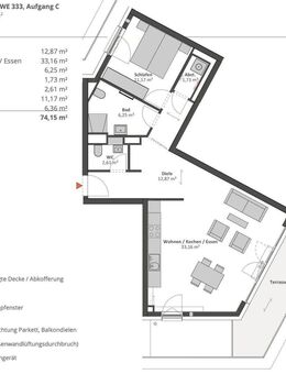 Moderne 2-Zimmer-Wohnung im obersten Geschoss mit Weitblick & Komfort / Erstbezug - Schönefeld