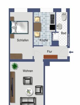 Lindenau I Küche mit Einbauküche I Bad mit Dusche I 2 Zimmer - Leipzig