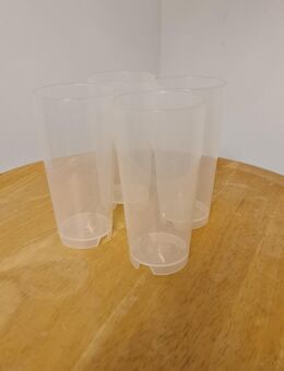 vier Stück Bierkönig Festival Mehrweg Becher transparent 0,4L 400ml Pfand klar - Essen
