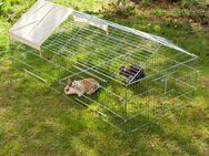 Kerbl Freigehege Luxus mit Spitzdach - L 220 x B 103 x H 85 cm