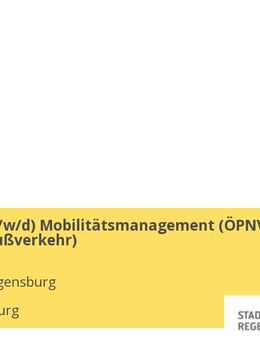 Leitung (m/w/d) Mobilitätsmanagement (ÖPNV, Rad- und Fußverkehr) - Regensburg