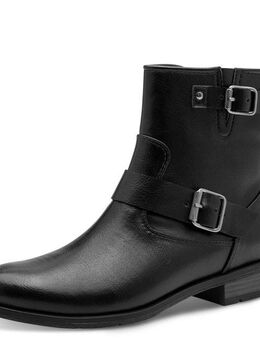 MARCO TOZZI Stiefelette, Blockabsatz, Bikerboots mit Zierschnalle und verstellbarer Schnalle