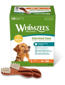 Whimzees by Wellness Monthly Toothbrush Box - Sparpaket: 2 x Größe L