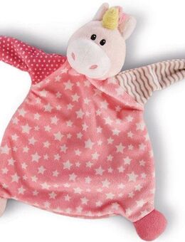 Nici Schmusetuch My First NICI Kollektion, Einhorn Stupsi, rosa mit Sternen, mit aufgestickten Augen