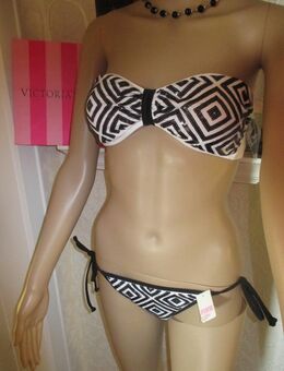 NEU mit ETIKETT * Sexy * Bandeau * Push- Up * Pailletten * Bikini "Victoria's Secret" Original * Gr. 36- 38/ S * weiß * schwarz * withe and black * - Riedlingen
