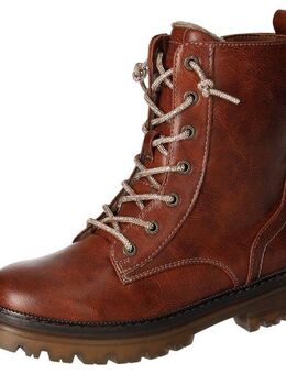 Mustang Shoes Schnürboots, Stiefelette, Blockabsatz, mit praktischem Reißverschluss