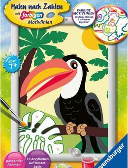 Ravensburger Malen nach Zahlen CreArt, Tukan im Dschungel, Made in Europe