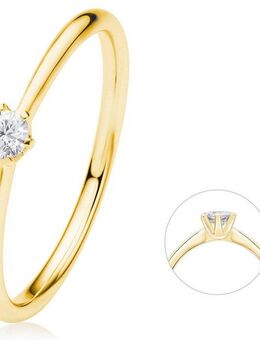 ONE ELEMENT Diamantring 0.1 ct Diamant Brillant Ring aus 585 Gelbgold, Damen Gold Schmuck