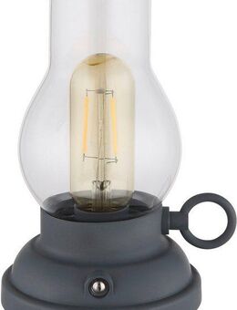GLOBO LIGHTING LED Tischleuchte PETRO, Dimmer, Dimmfunktion, Ein-/Ausschalter, mehrere Helligkeitsstufen, LED fest integriert, Warmweiß, Akkutischleuchte, mobile Leuchte, Petroleumlampen-Design